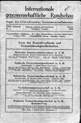 Дело 207. "Internationale Genossenschaftliche Rundschau", орган МКА №№ 1-12