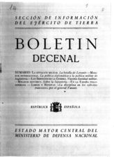 Дело 314. Бюллетень Генштаба Министерства национальной обороны республиканской Испании