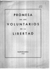 Дело 390. Брошюра "Promese de los voluntarios de la libertad", изданная комиссариатом Базы интербригад