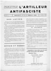 Дело 647. Газета первого интернационального артиллерийского дивизиона "L'artelleur antifasciste"